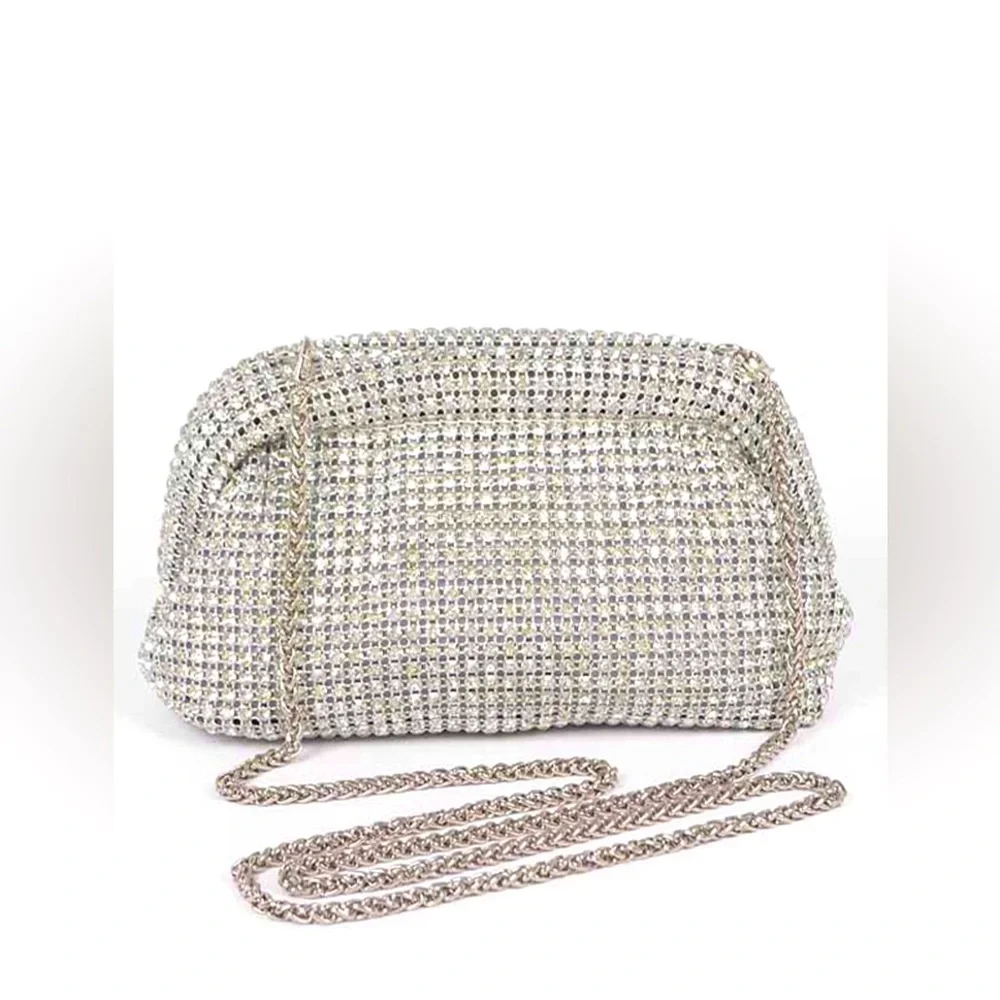 Oversized Rhinestone Soft Convertible Clutch Bag - Picture 2 of 8